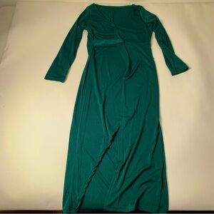 Overlap Long Sleeve Dress in Green Pre-Loved